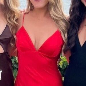 Bardot Red Backless Dress